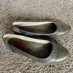 Freebird by Steven Olive Green Studded Ballet Flats